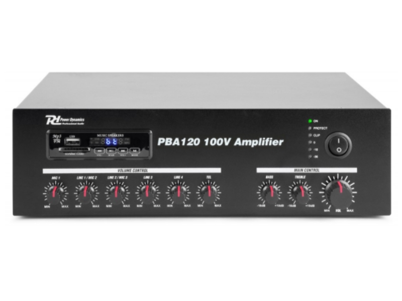 Power Dynamics PBA120 Amplificador linea 100V  120W